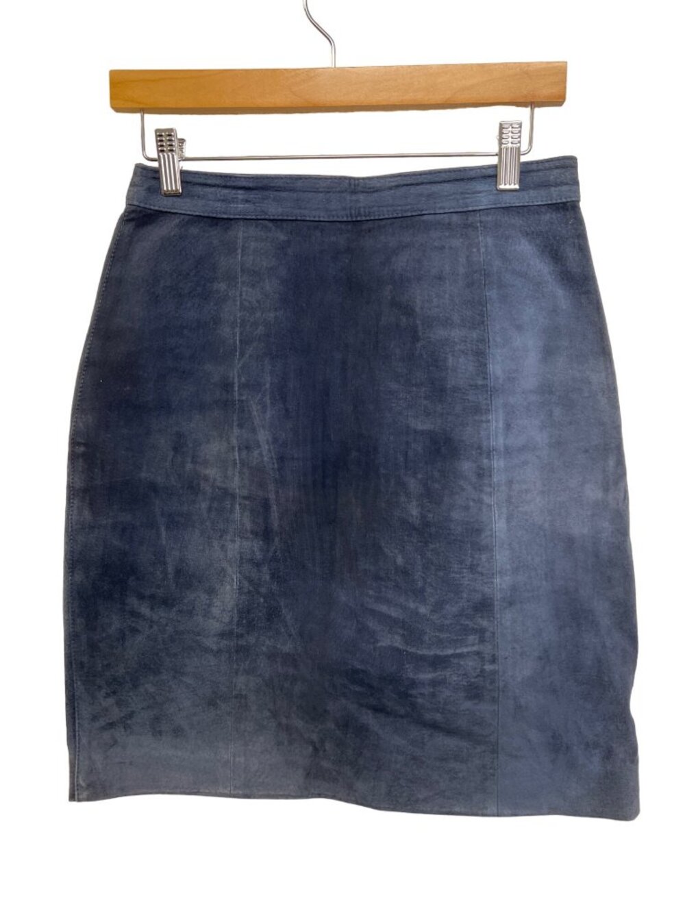 Rock Creek Vintage 80's Blue Suede Leather Pencil Skirt